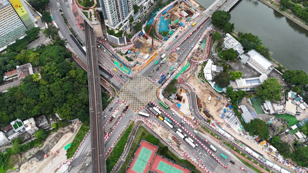 獅子山隧道公路與車公廟路交界臨時交通安排